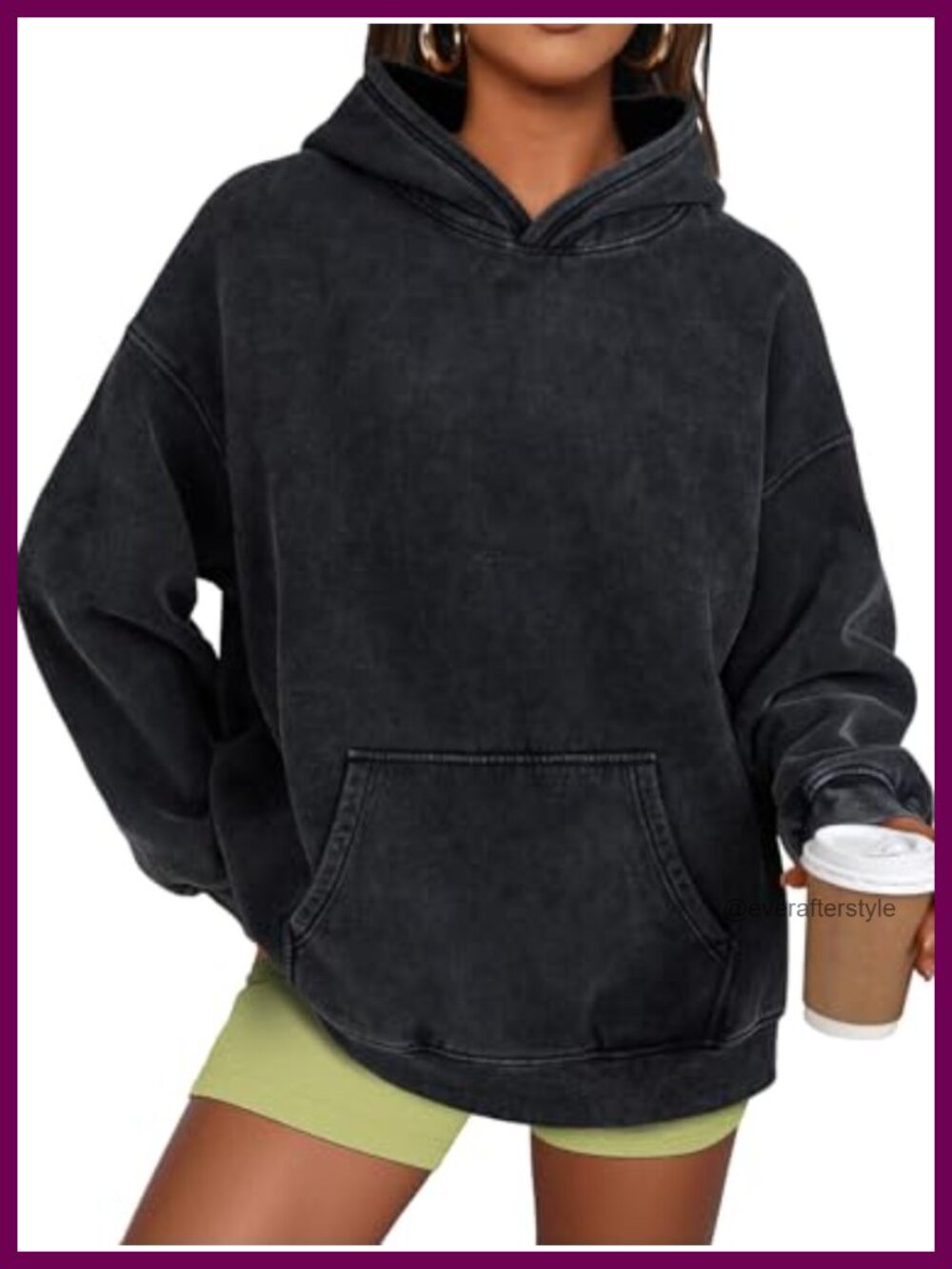 Oversized Acid Wash Hoodie Pullover Sweatshirt